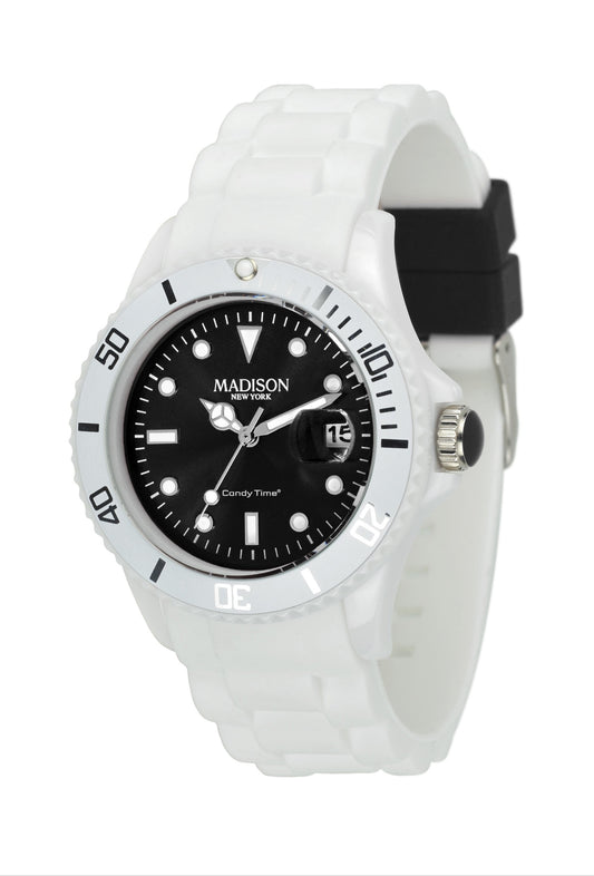 Madison Candy White Fashion Watch schwarz