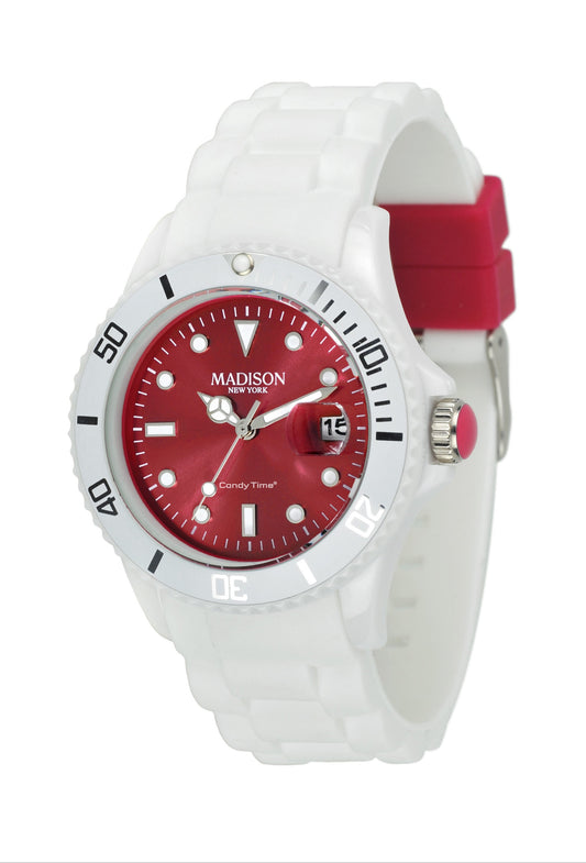 Madison Candy White Fashion Watch rot
