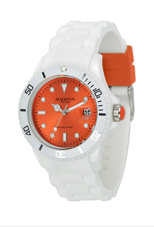 Madison Candy White Fashion Watch orange