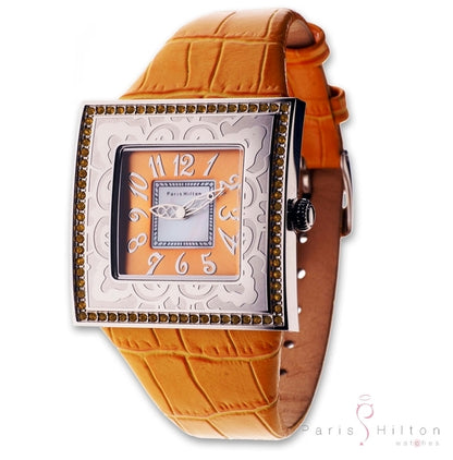 Paris Hilton Uhren "Big Square" mit Krokobändern
